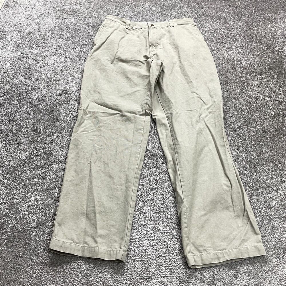 Columbia Carpenter Pants Men 34 Beige Straight Leg Snap Button Cotton Work 32x30